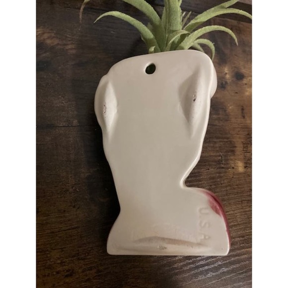 1950's Pin-up Lady WALL Pocket Planter - Red Lips Glam Girl Head Vase - Picture 6 of 6